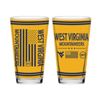 West Virginia Mountaineers 16oz OHT flag pint glass 
