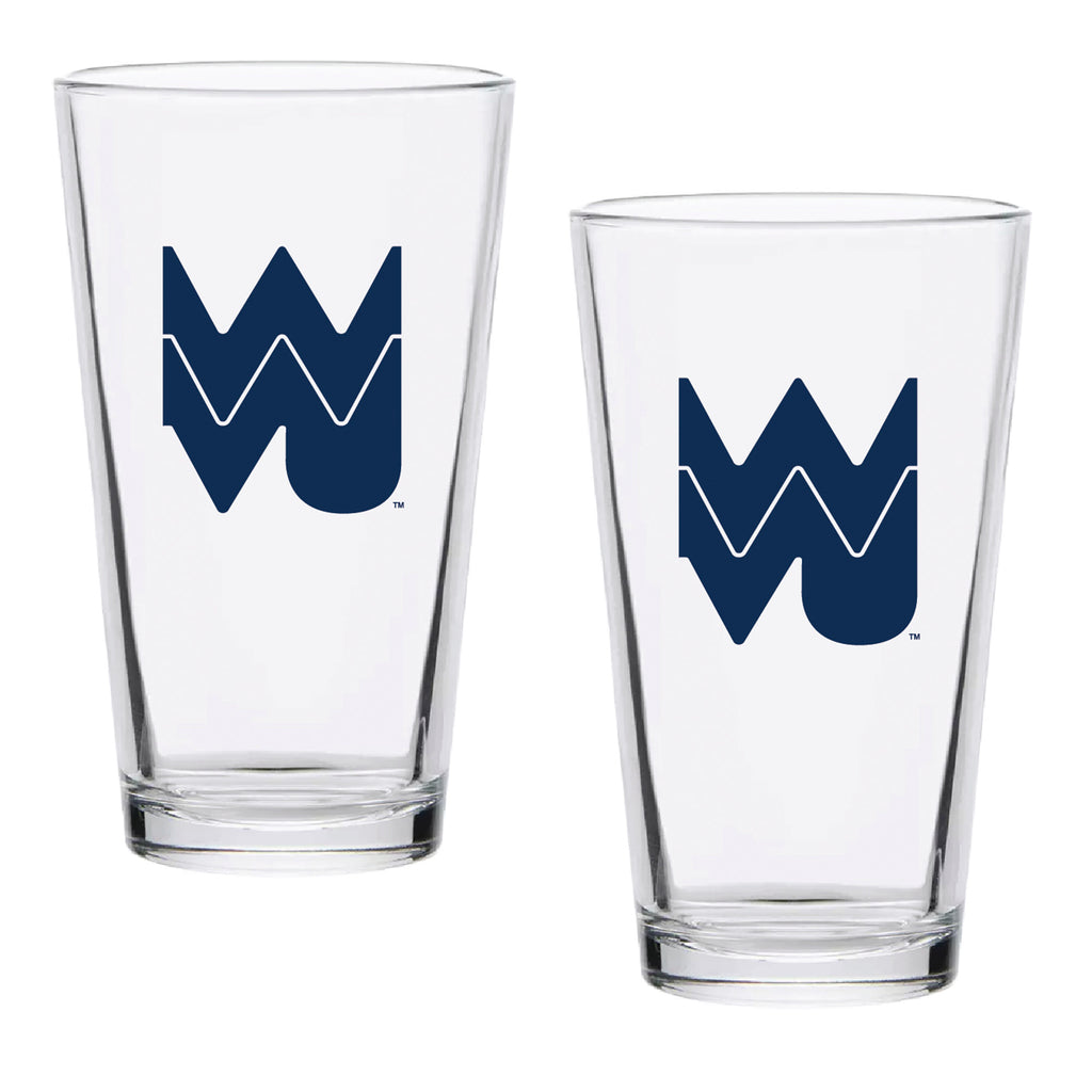 Set of 2 West Virginia Mountaineers College Vault Sketch 16oz Pints