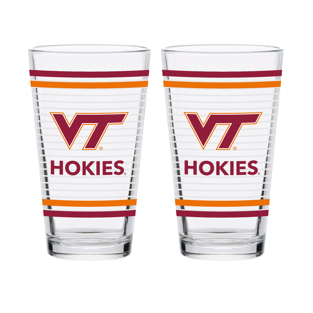 Set of 2 Virginia Tech Hokies 16oz Ring Pints