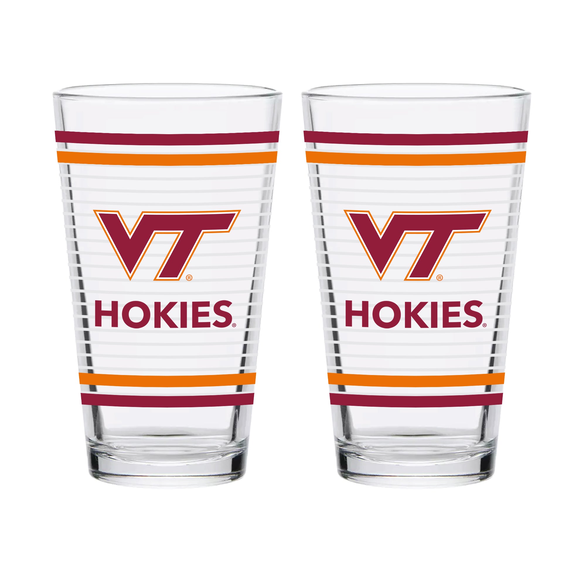 Set of 2 Virginia Tech Hokies 16oz Ring Pints
