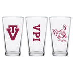 Set of 2 Virginia Tech Hokies College Vault Sketch 16oz Pints