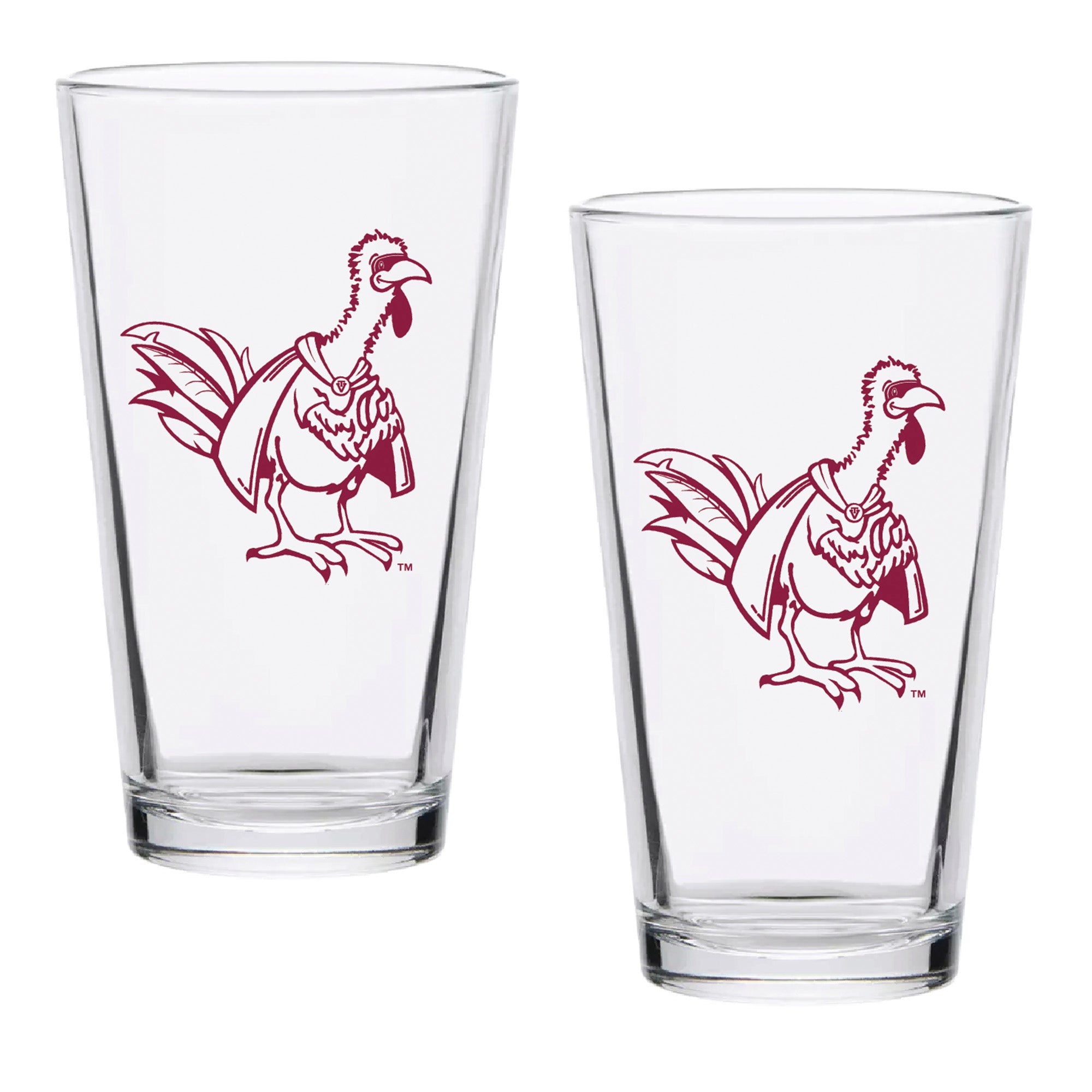 Set of 2 Virginia Tech Hokies College Vault Sketch 16oz Pints