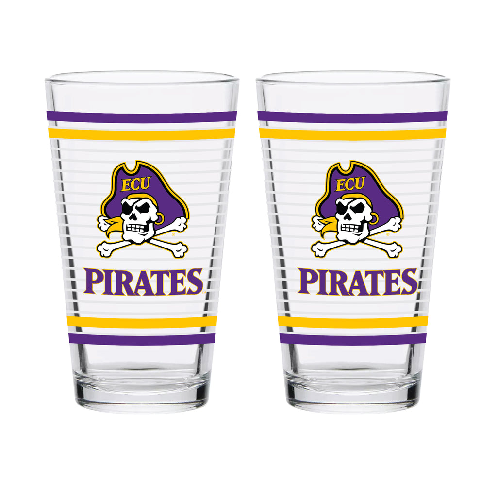 Set of 2 East Carolina Pirates 16oz Ring Pints