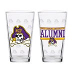 Set of 2 East Carolina Pirates 16oz Alumni Pints