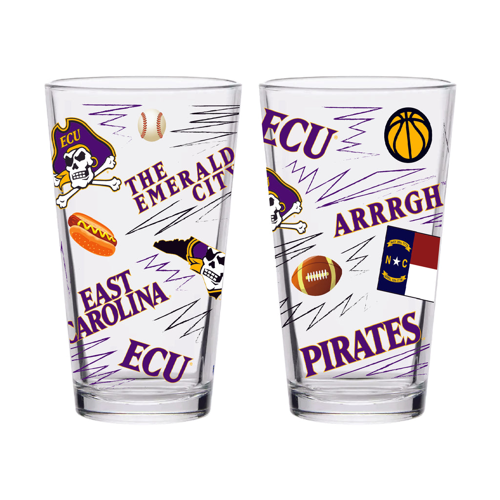 Set of 2 East Carolina Pirates Local 16oz Pints