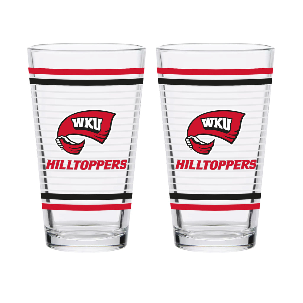 Set of 2 Western Kentucky Hilltoppers 16oz Ring Pints