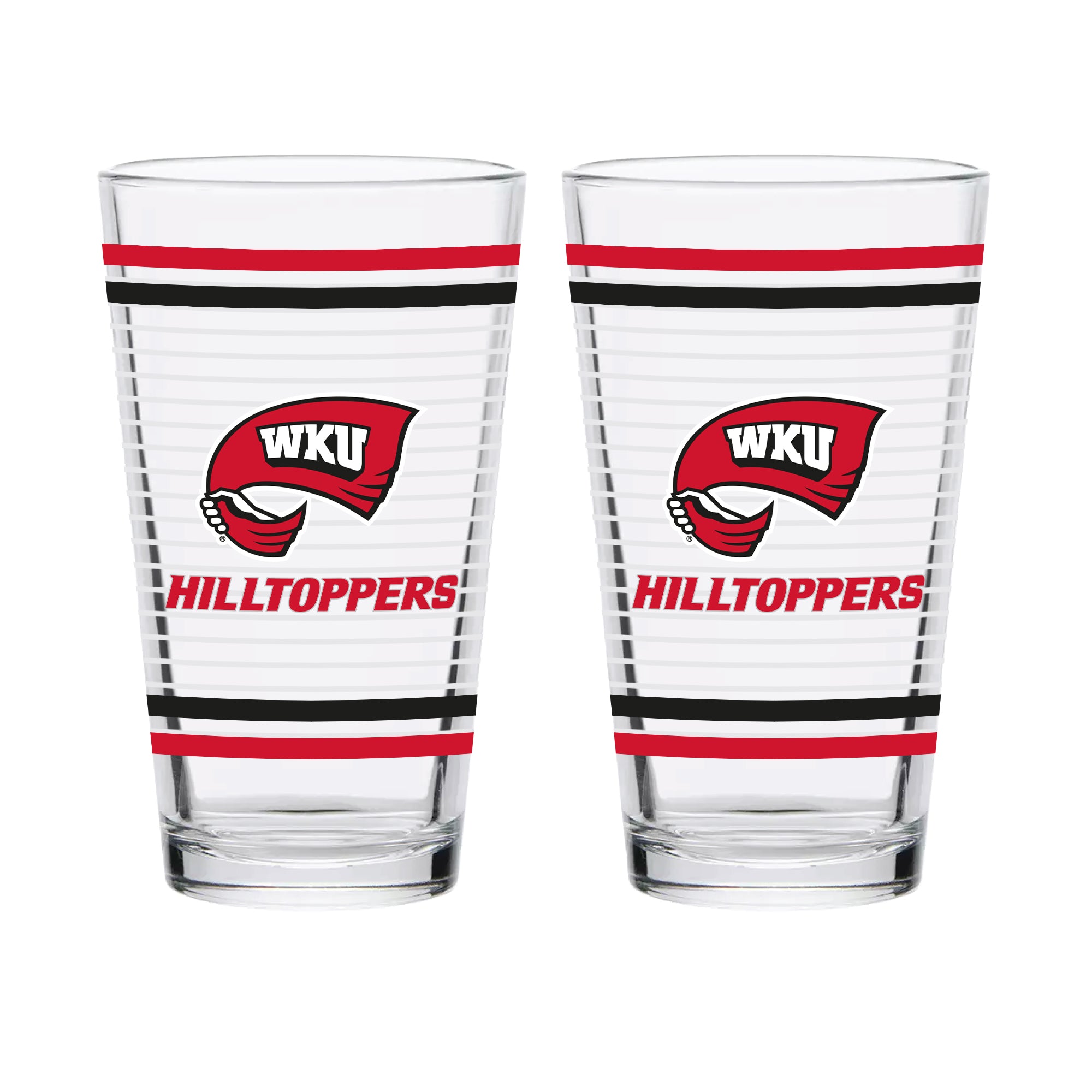 Set of 2 Western Kentucky Hilltoppers 16oz Ring Pints