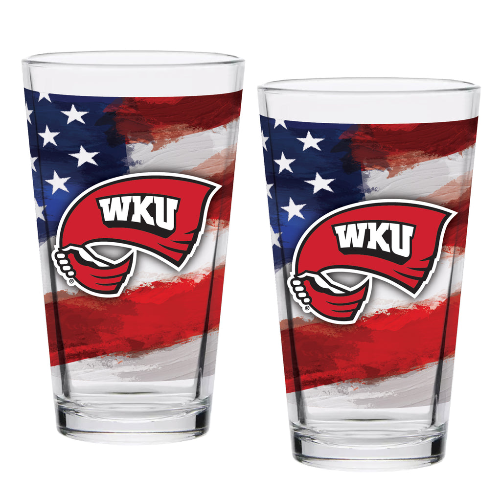 Set of 2 Western Kentucky Hilltoppers 16oz Americana Pints
