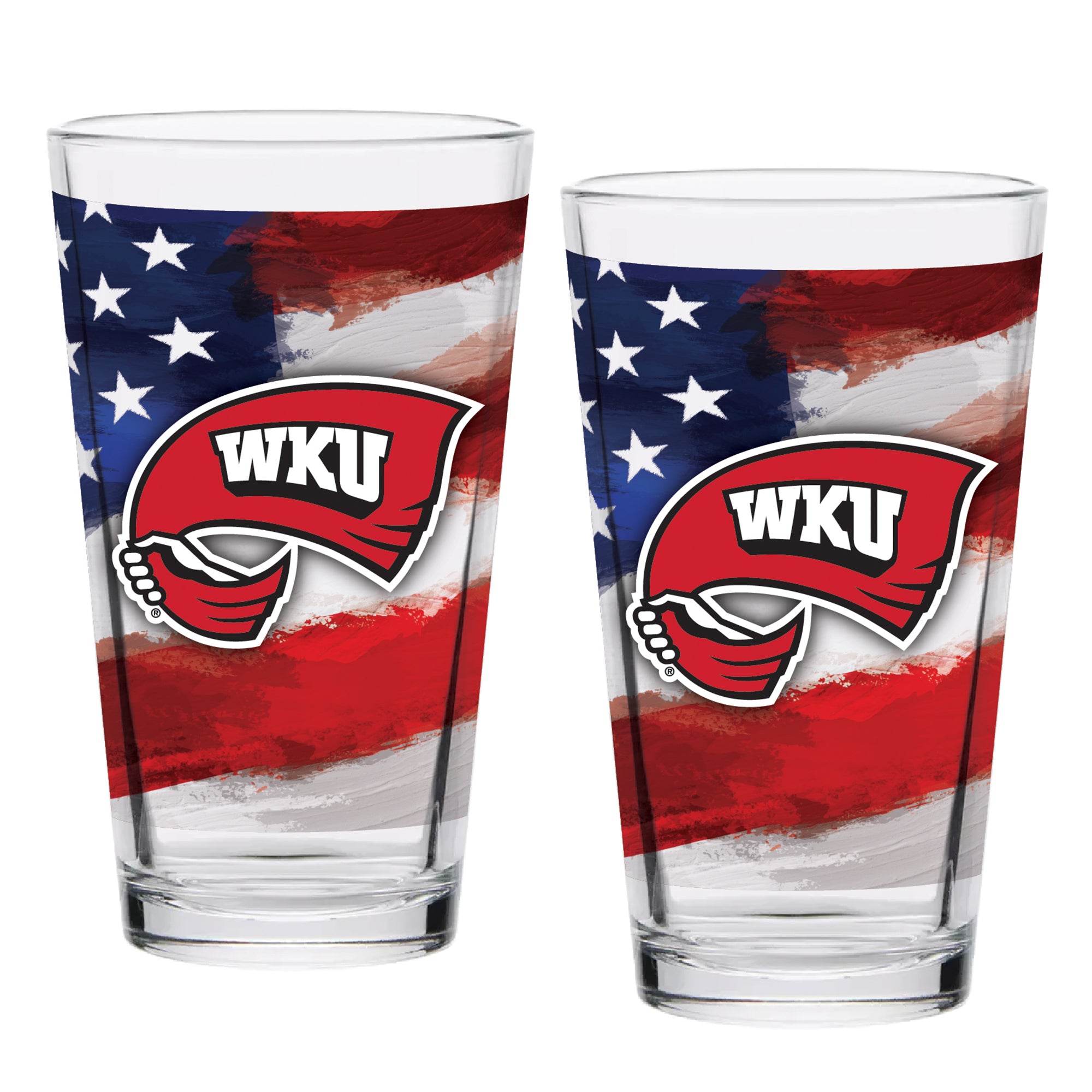 Set of 2 Western Kentucky Hilltoppers 16oz Americana Pints