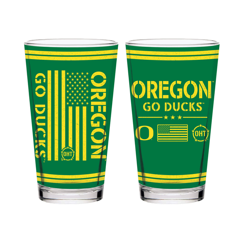 Oregon Ducks 16oz OHT flag pint glass