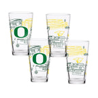 Set of 4 Oregon Ducks Campus Line Art 16oz Pints