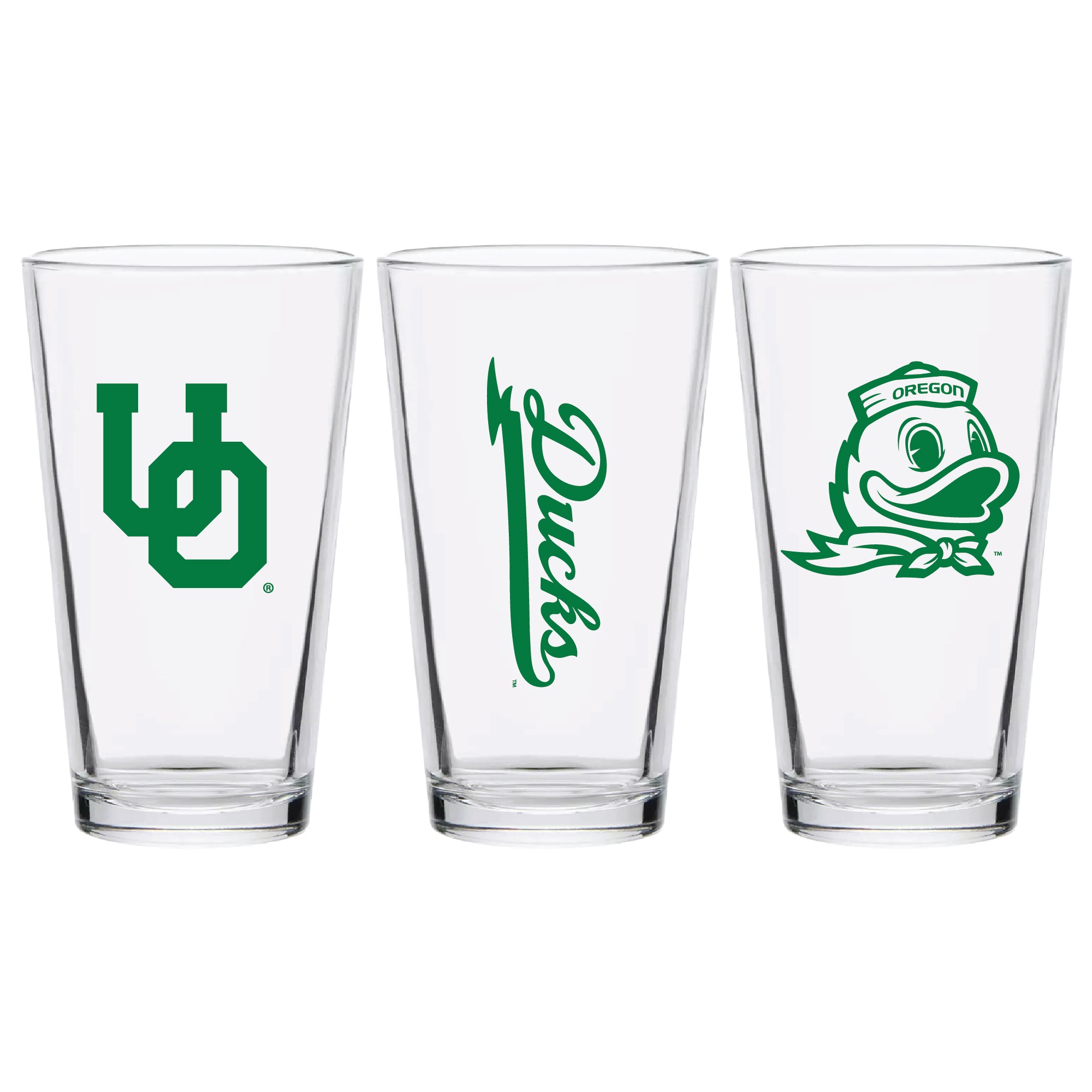 Set of 2 Oregon Ducks College Vault Sketch 16oz Pints