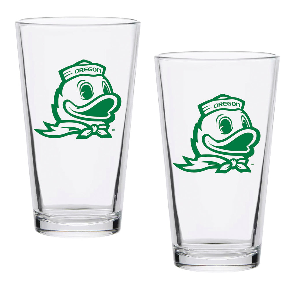Set of 2 Oregon Ducks College Vault Sketch 16oz Pints