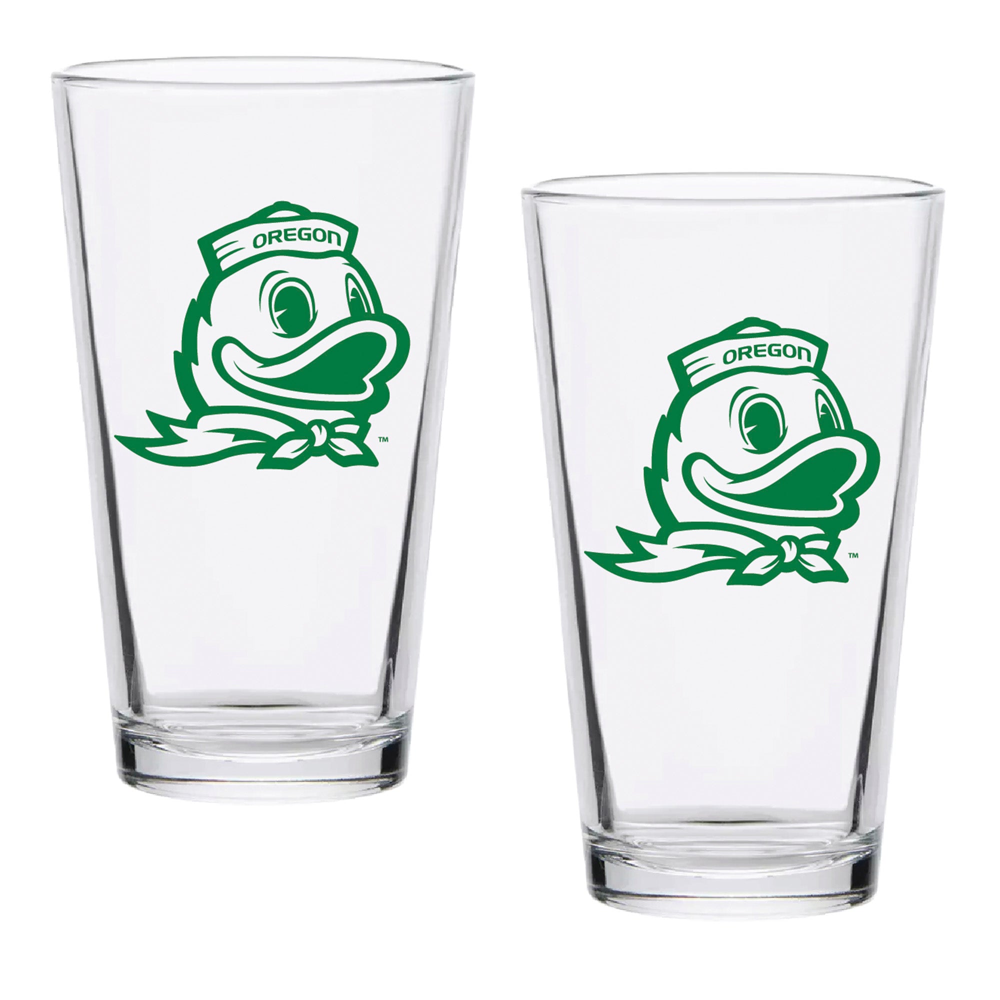 Set of 2 Oregon Ducks College Vault Sketch 16oz Pints