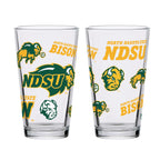Set of 4 North Dakota State Bisons 16oz Medley Pint Glasses