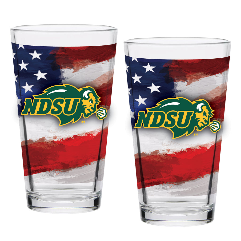 Set of 2 North Dakota State Bisons 16oz Americana Pints