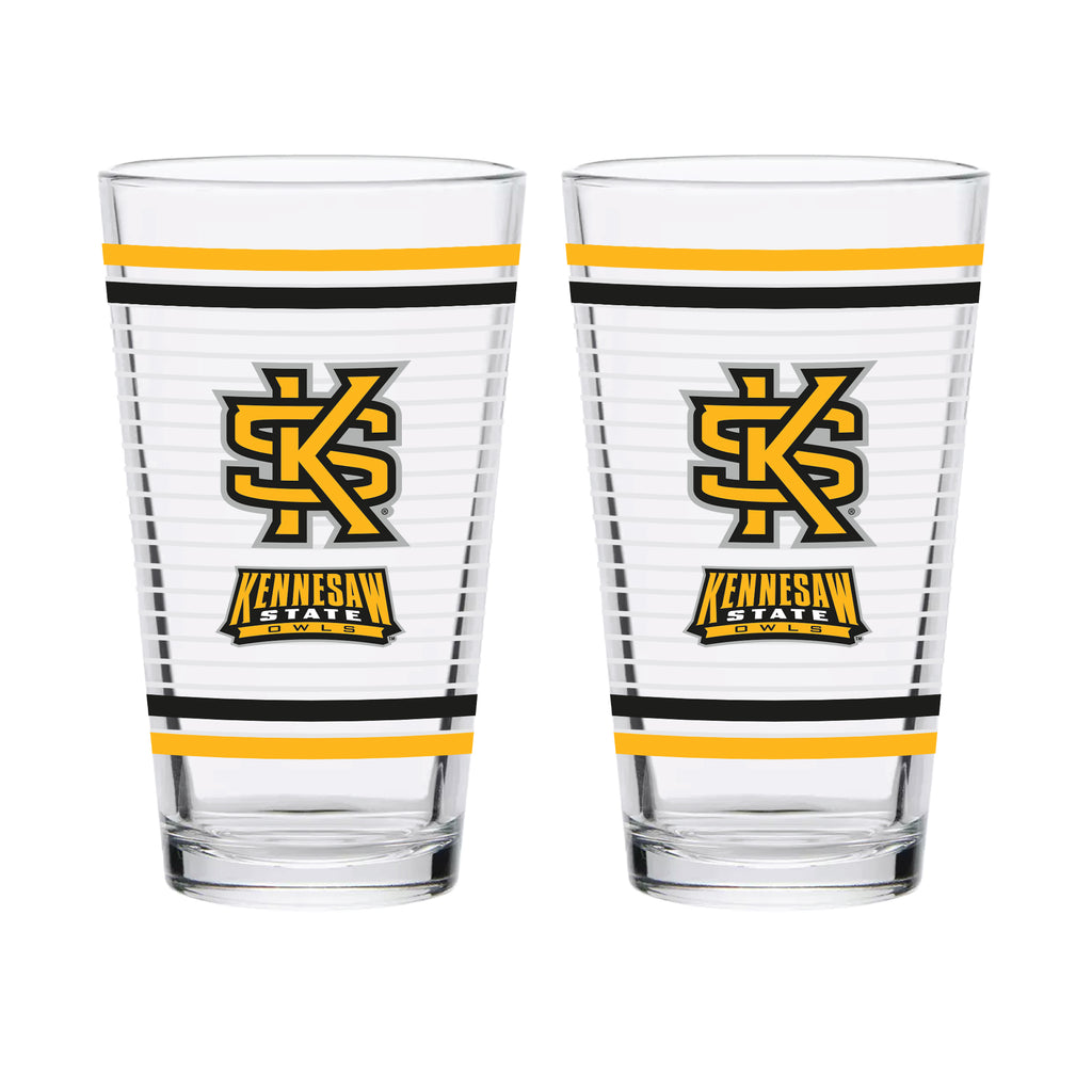 Set of 2 Kennesaw State Owls 16oz Ring Pints