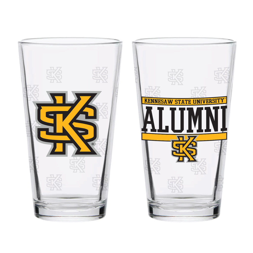 Set of 2 Kennesaw State Owls 16oz Alumni Pints