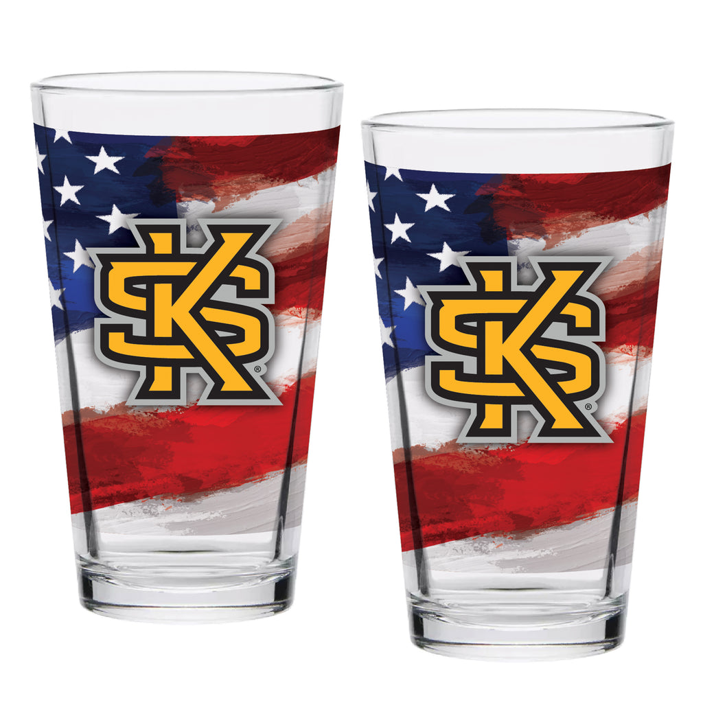 Set of 2 Kennesaw State Owls 16oz Americana Pints