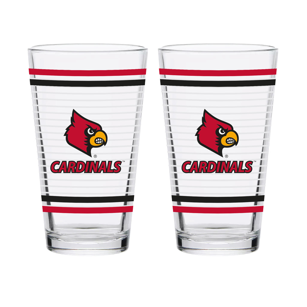 Set of 2 Louisville Cardinals 16oz Ring Pints