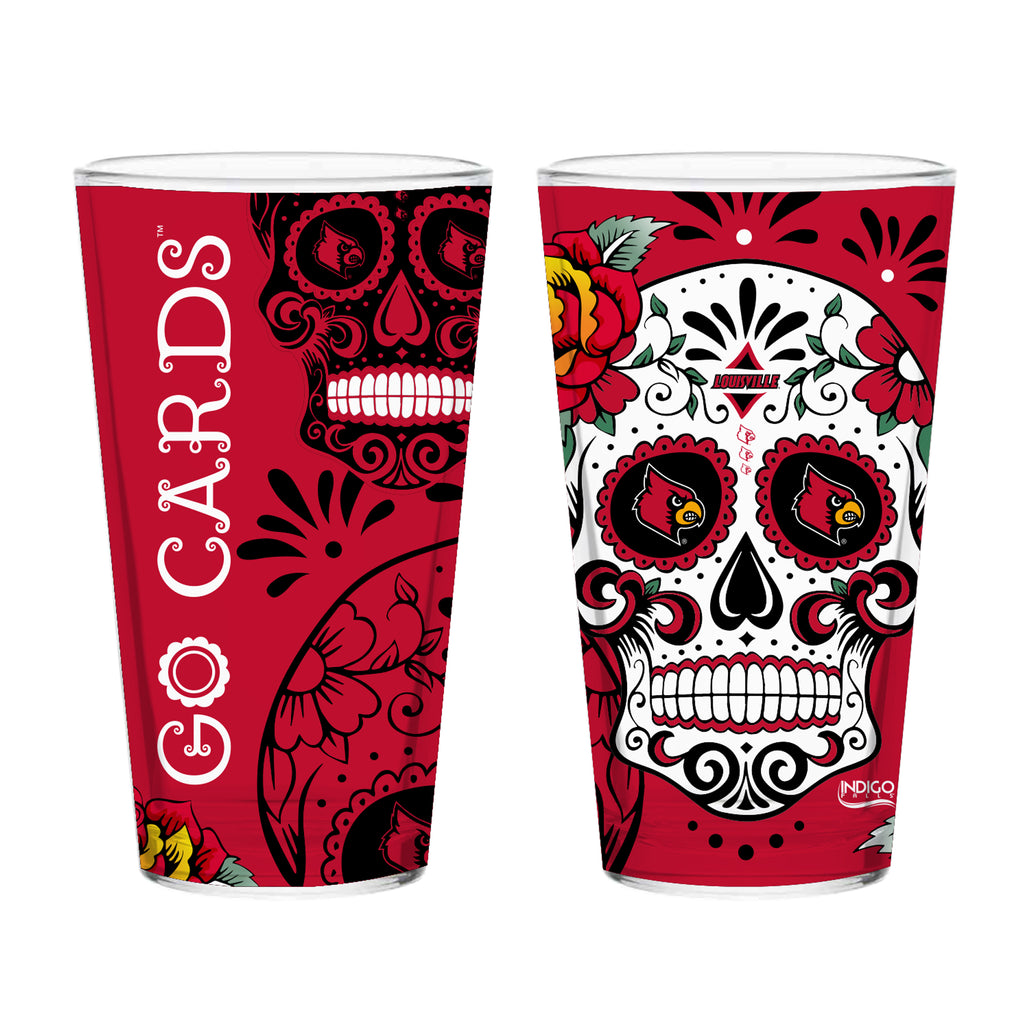 Set of 2 Louisville Dia de los Muertos Pint Glasses