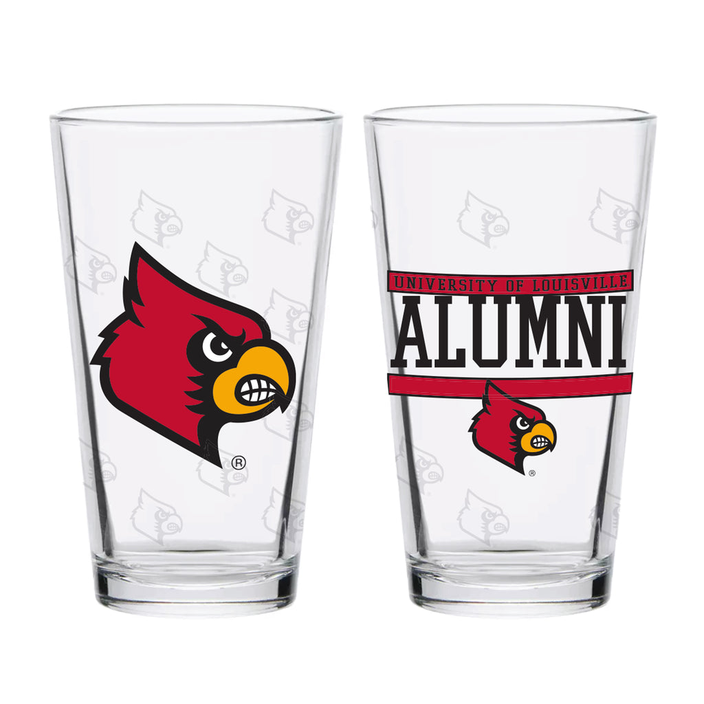 Set of 2 Louisville Cardinals 16oz Alumni Pints