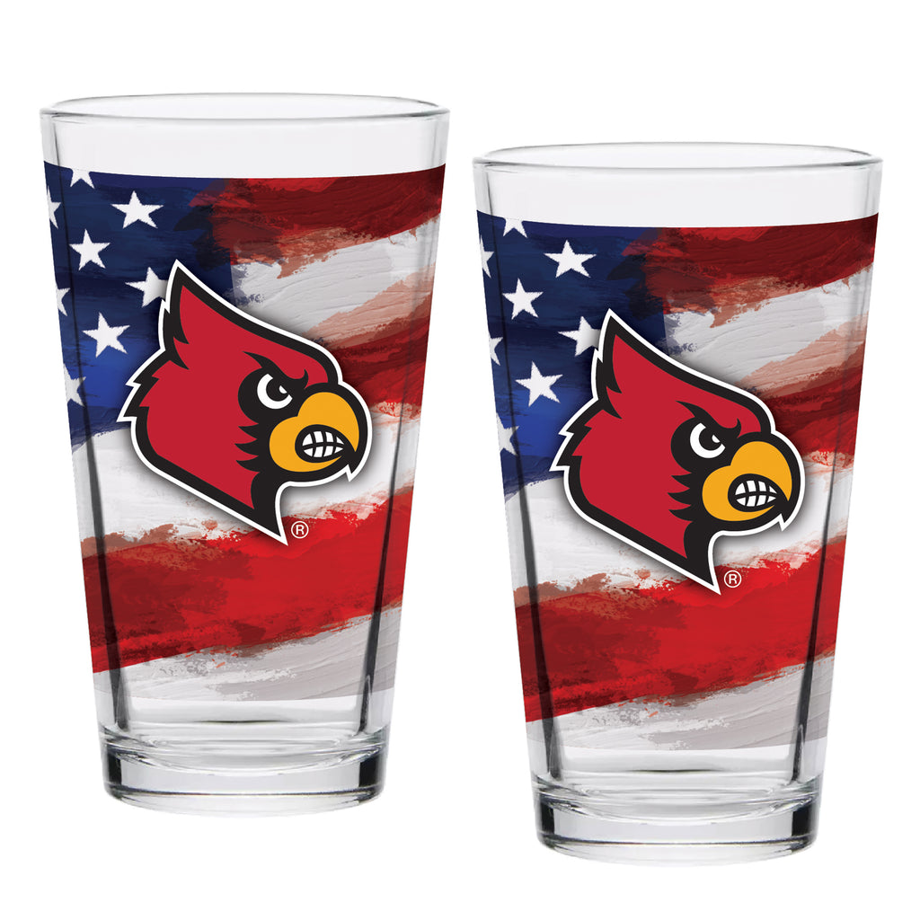 Set of 2 Louisville Cardinals 16oz Americana Pints