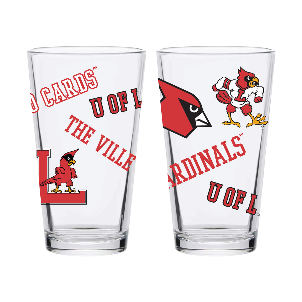 16oz Louisville Cardinals College Vault Medley Pint 2 Pack