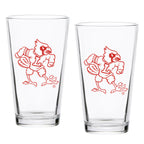 Set of 2 Louisville Cardinals College Vault Sketch 16oz Pints