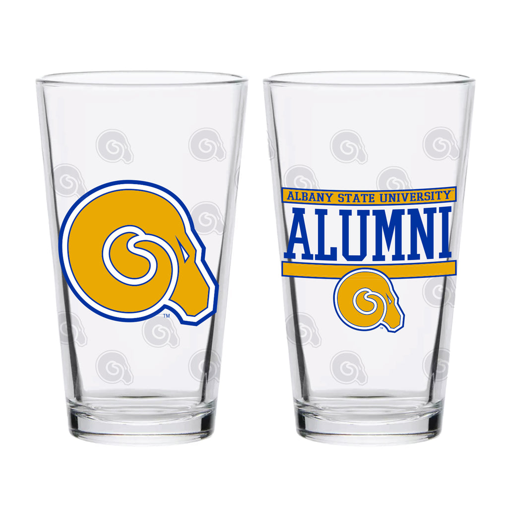 Set of 2 Albany State Rams 16oz XD Alumni Pints