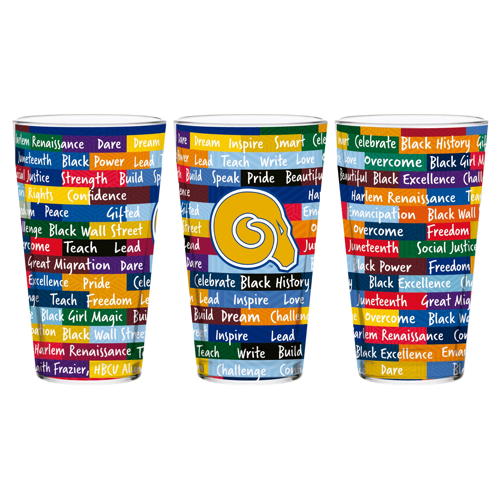 Albany State Rams 16oz BHM Pint Glasses | Set of 2