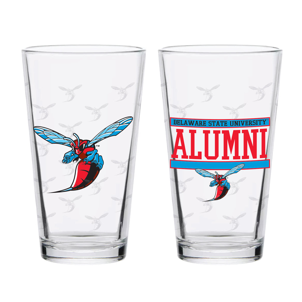 Set of 2 Delaware State Hornets 16oz XD Alumni Pints
