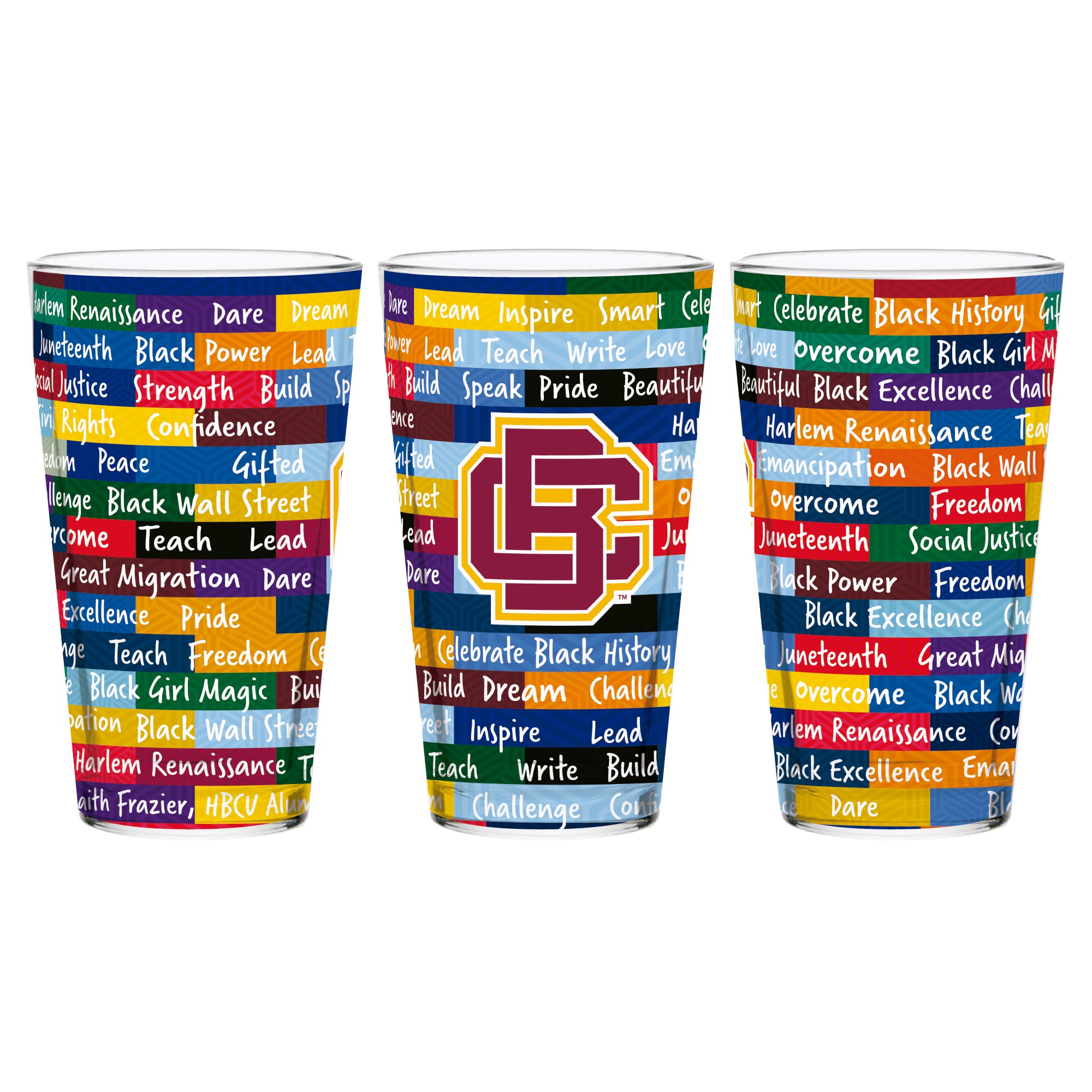 Bethune-Cookman Wildcats 16oz BHM Pint Glasses | Set of 2