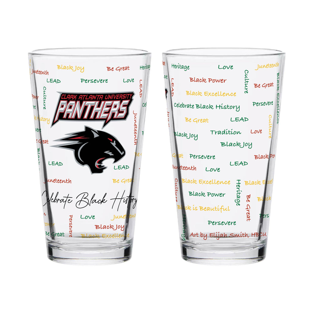 Set of 2 Clark Atlanta Panthers 16oz BHM Pints