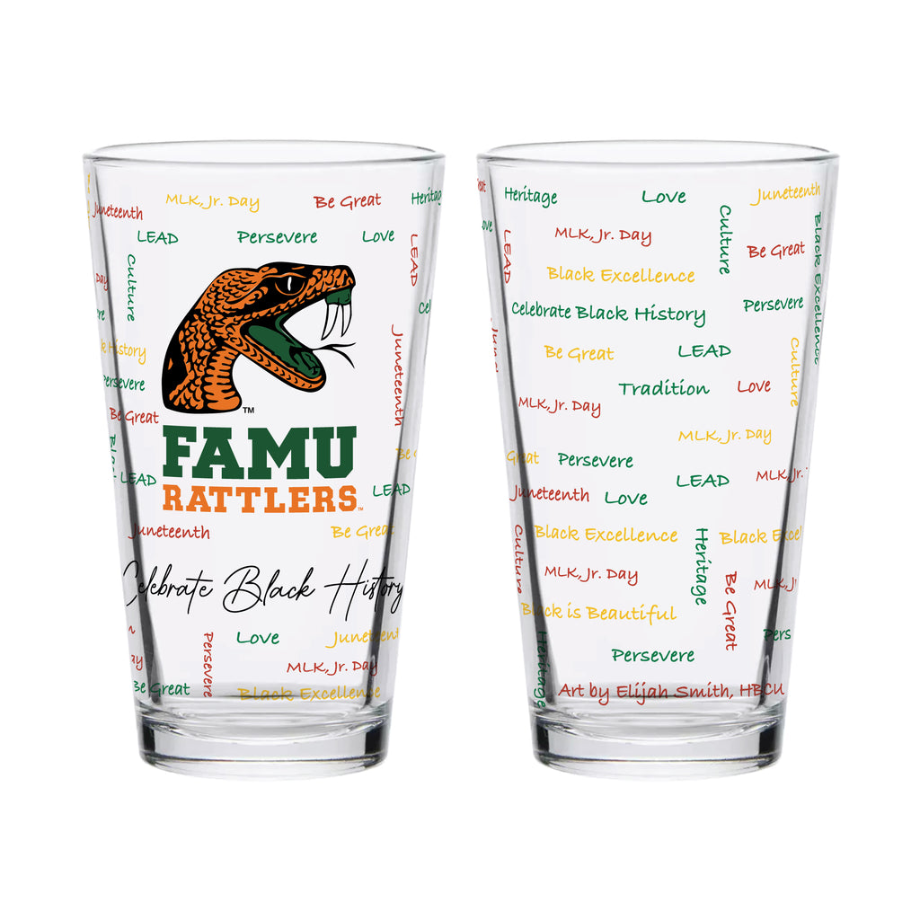 Set of 2 Florida A&M Rattlers 16oz BHM Pints