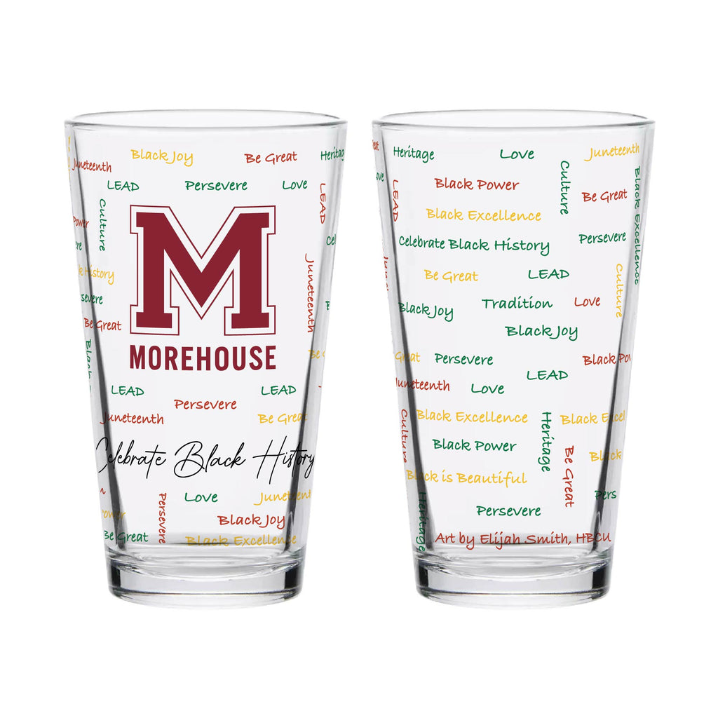 Set of 2 Morehouse Maroon Tigers 16oz BHM Pints