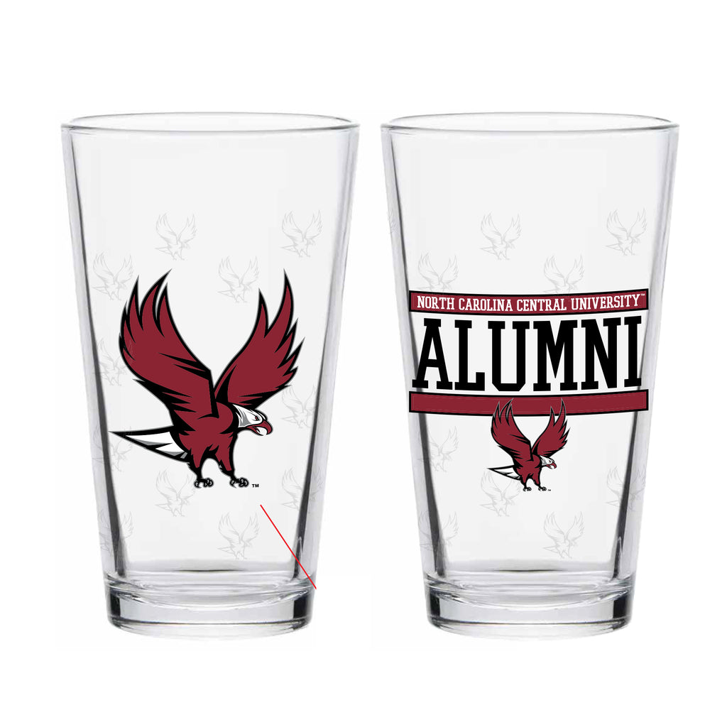 Set of 2 North Carolina Central Eagles 16oz XD Alumni Pints