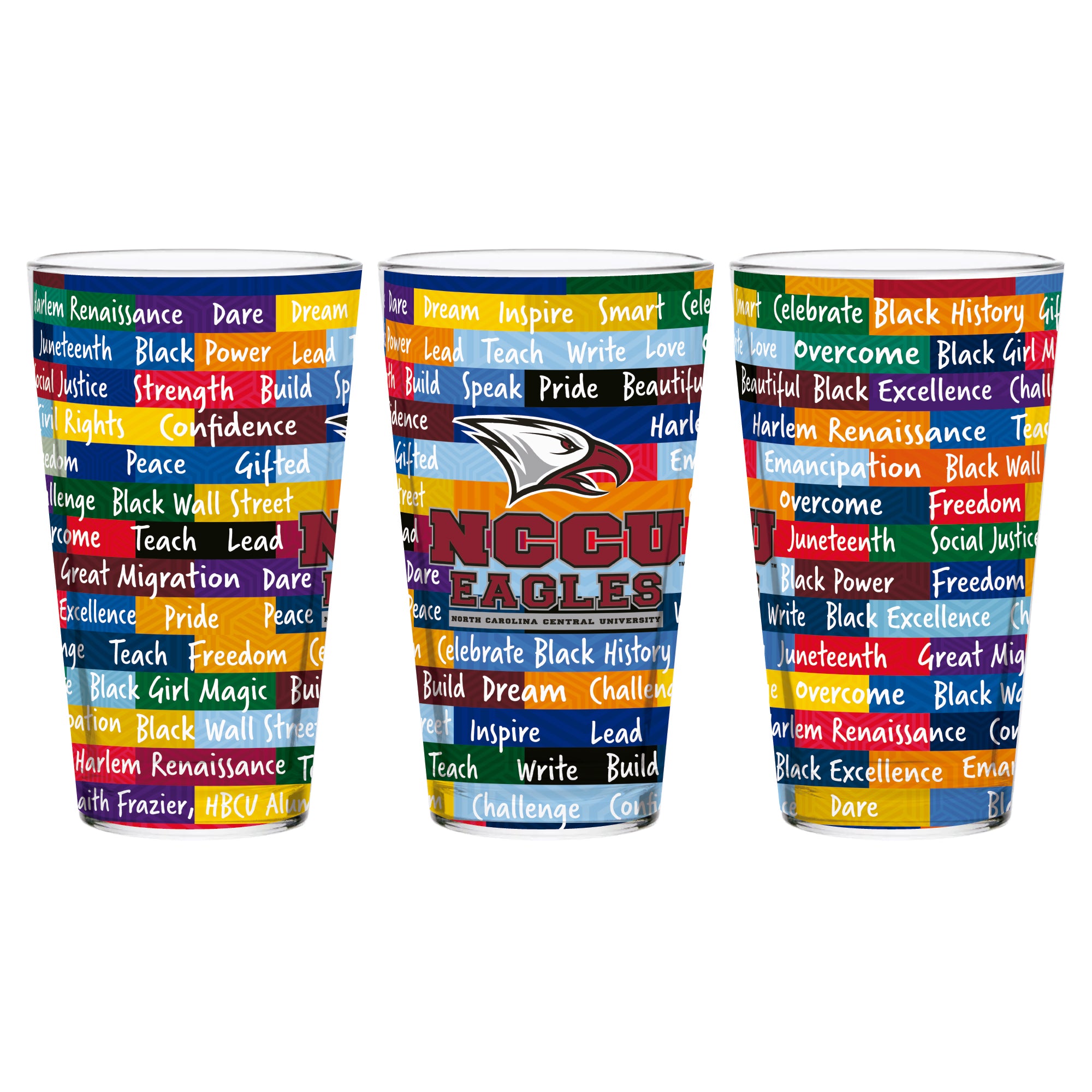 North Carolina Central Eagles 16oz BHM Pint Glasses | Set of 2