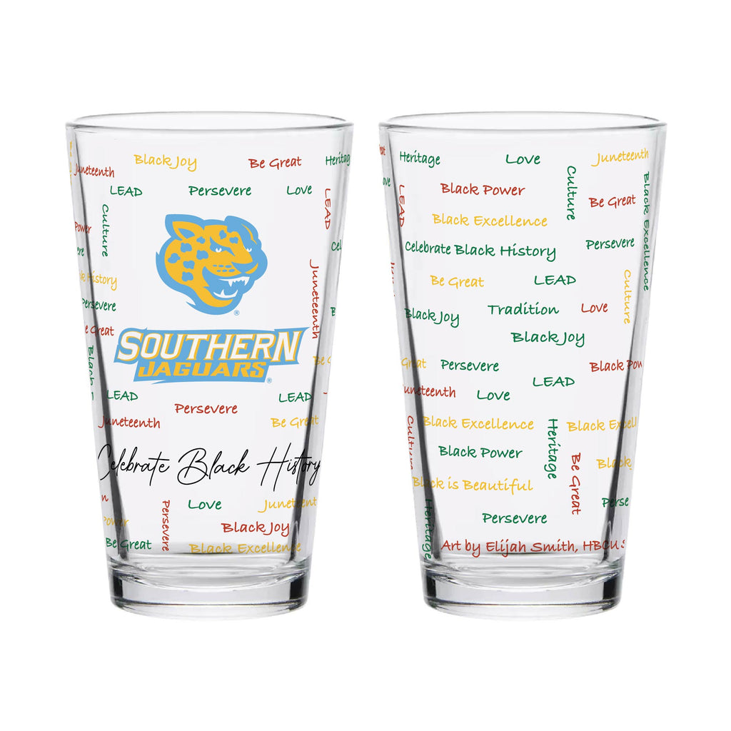 Set of 2 Southern A&M Jaguars 16oz BHM Pints