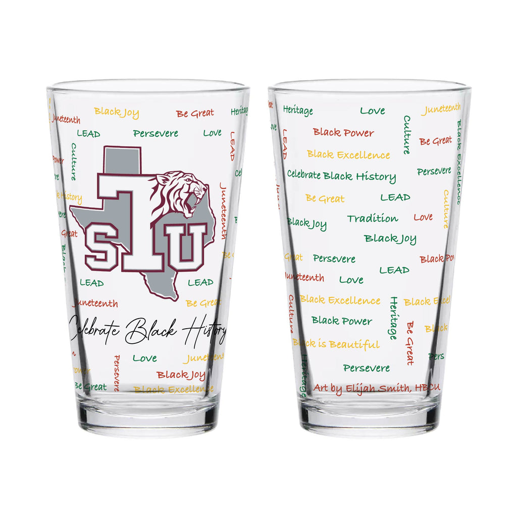 Set of 2 Texas Southern Tigers 16oz BHM Pints