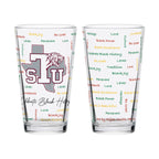 Set of 2 Texas Southern Tigers 16oz BHM Pints