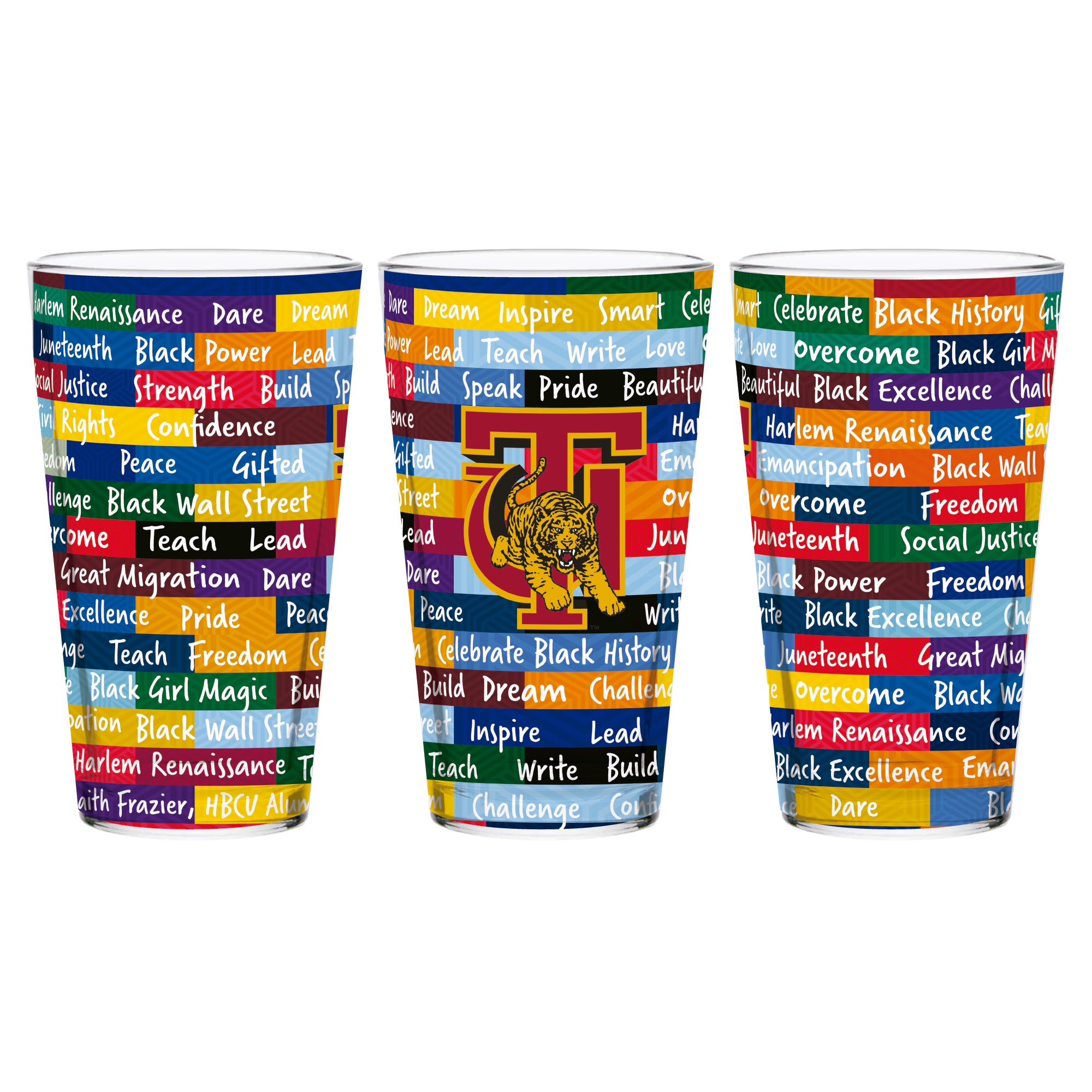 Tuskegee Golden Tigers 16oz BHM Pint Glasses | Set of 2