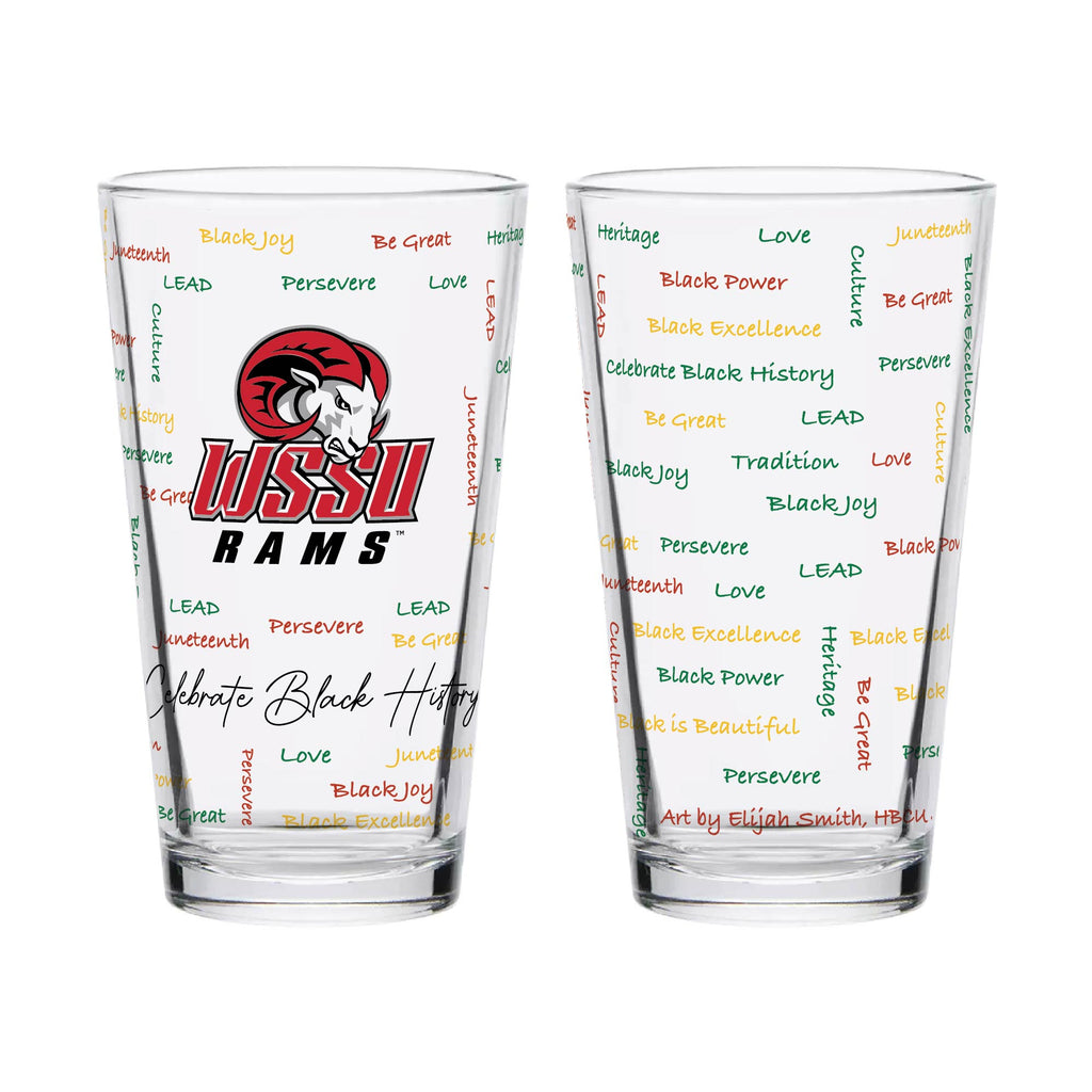 Set of 2 Winston Salem State Rams 16oz BHM Pints