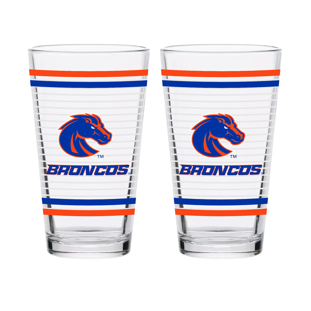 Set of 2 Boise State Broncos 16oz Ring Pints