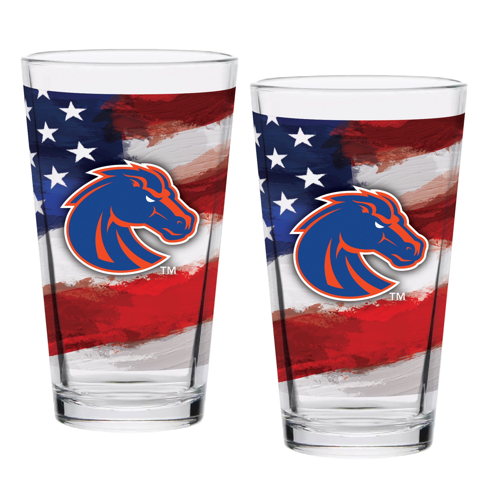 Set of 2 Boise State Broncos 16oz Americana Pints