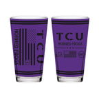TCU Horned Frogs 16oz OHT flag pint glass