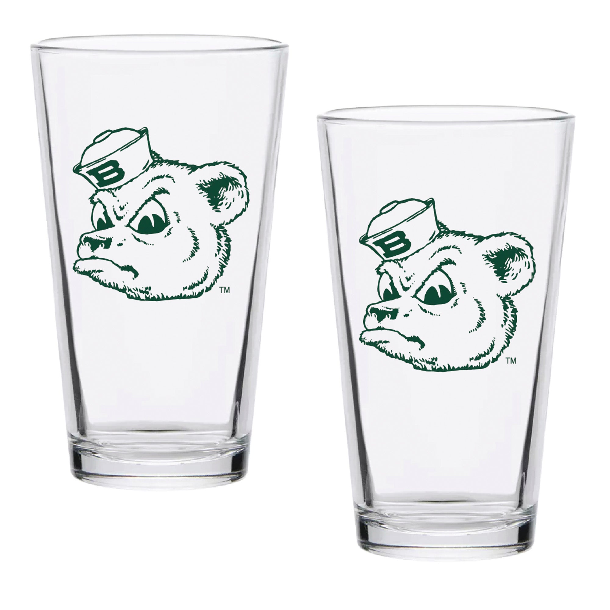 Set of 2 Baylor Bears College Vault Sketch 16oz Pints