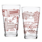 Set of 2 Missouri State Bears Campus Line Art 16oz Pints