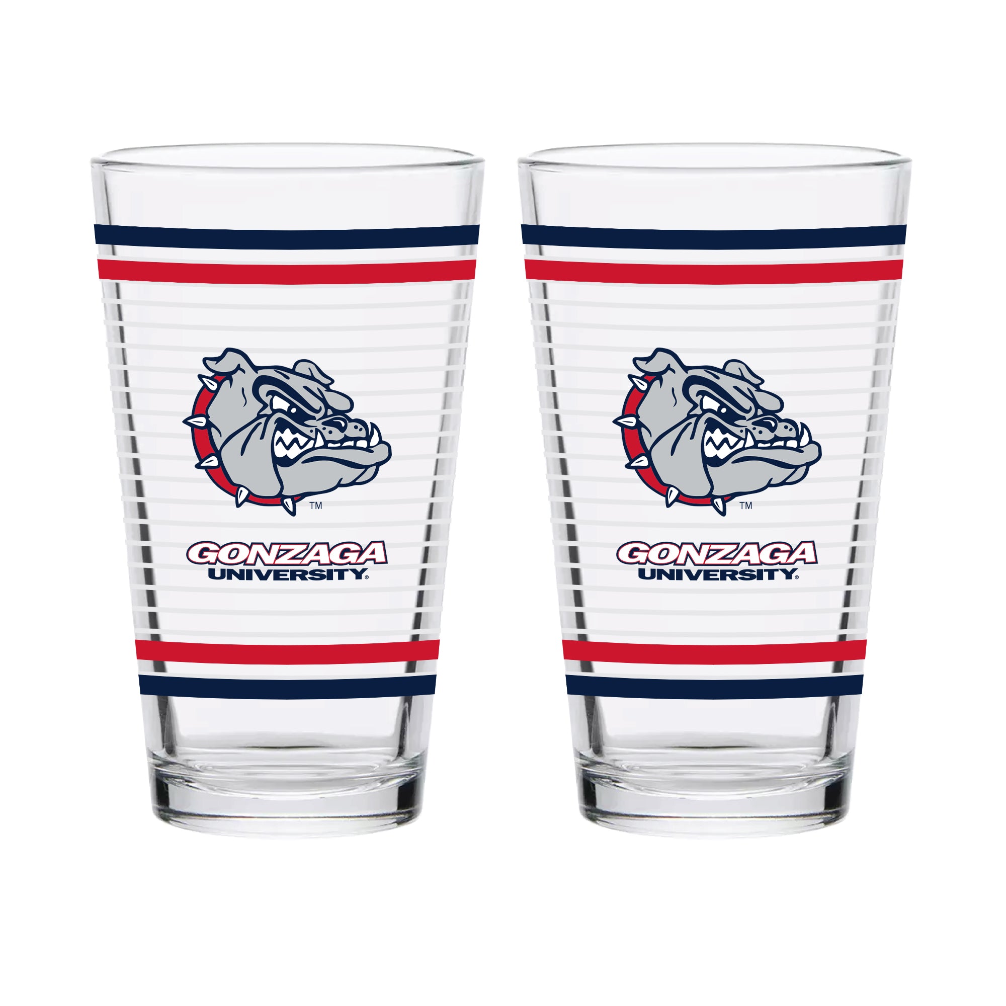 Set of 2 Gonzaga Bulldogs 16oz Ring Pints