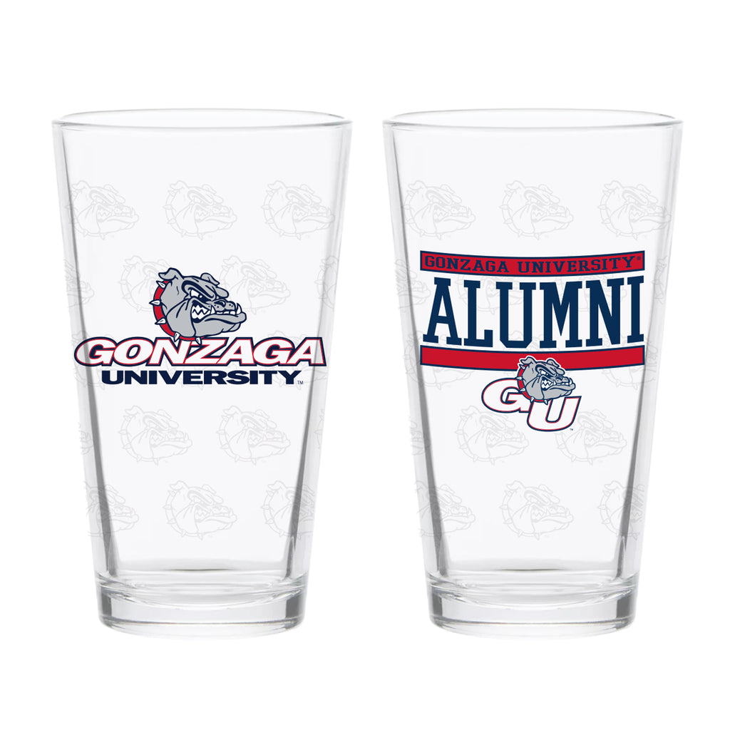 Set of 2 Gonzaga Bulldogs 16oz Alumni Pints
